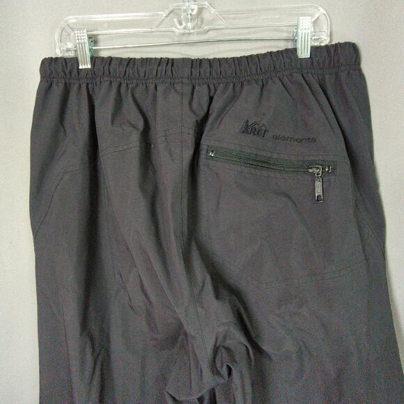 REI Elements Rain Pants Mens L Black Nylon Drawstring Waist - Picture 9 of 10